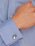 Hoxton London silver domed round cufflinks, UK version