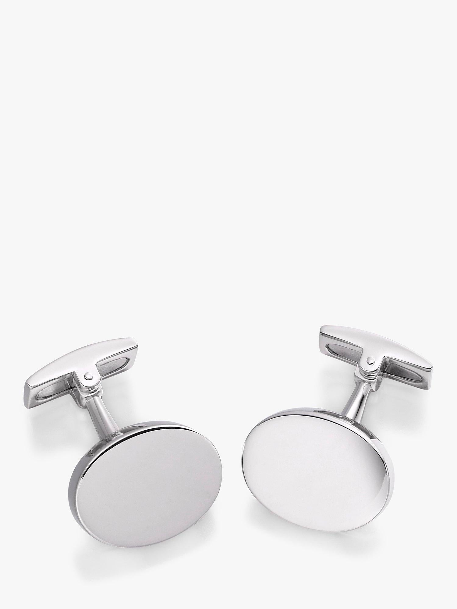 Hoxton London oval sterling silver cufflinks, UK version
