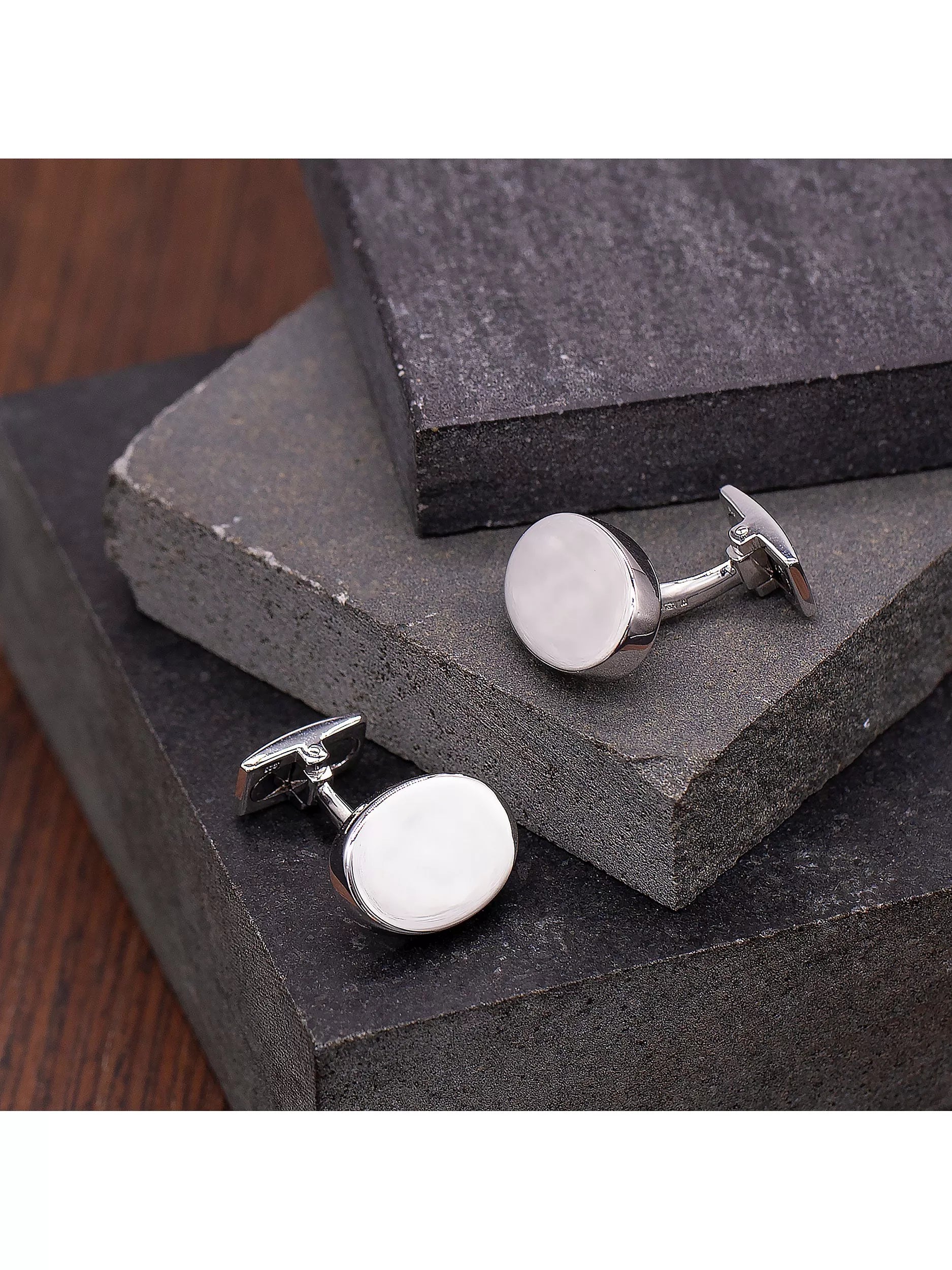 Hoxton London oval sterling silver cufflinks, UK version