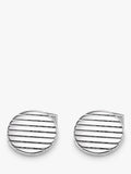 Hoxton London sterling silver ribbed round cufflinks (British brand)
