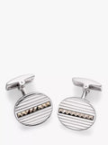 Hoxton London cufflinks marcasite set ribbed oval 1.6x1.8cm - British product