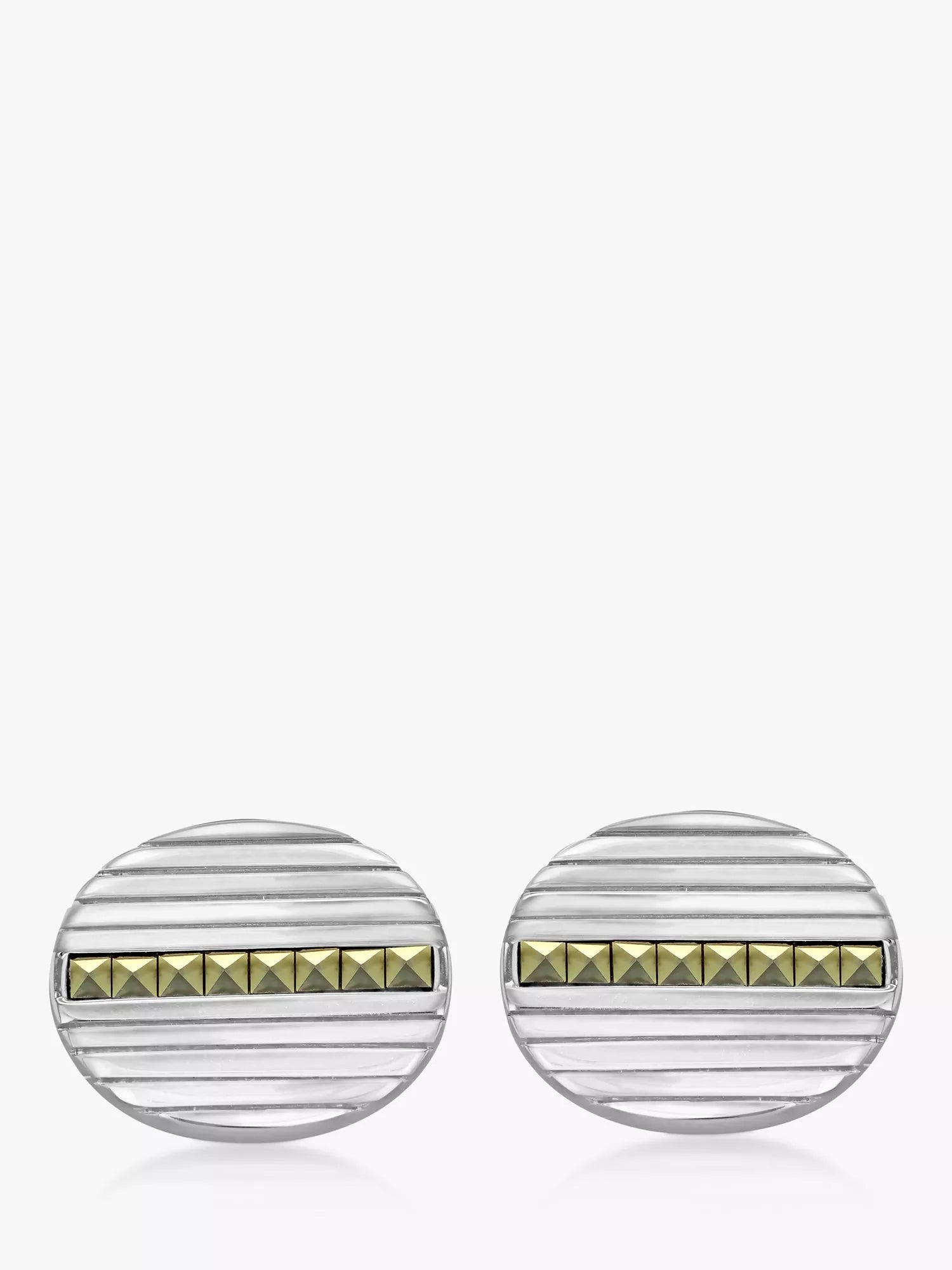 Hoxton London cufflinks marcasite set ribbed oval 1.6x1.8cm - British product