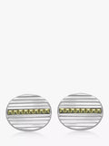 Hoxton London cufflinks marcasite set ribbed oval 1.6x1.8cm - British product