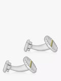 Hoxton London cufflinks marcasite set ribbed oval 1.6x1.8cm - British product