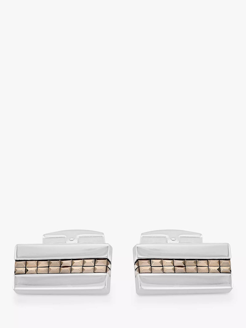 Hoxton London sterling silver marcasite cufflinks rectangle (British brand)