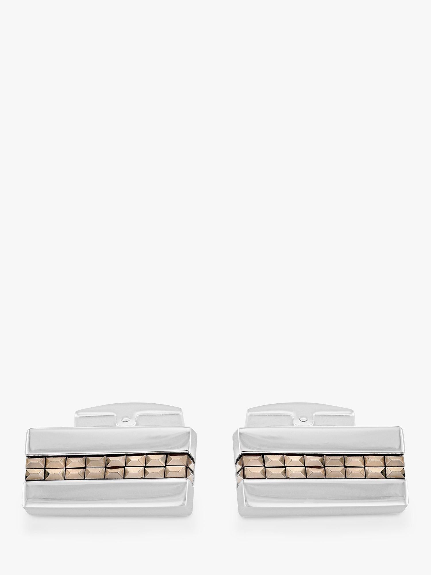 Hoxton London sterling silver marcasite cufflinks rectangle (British brand)