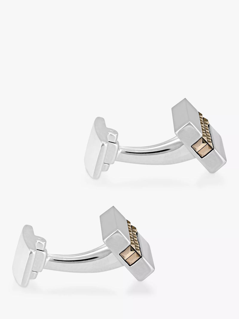 Hoxton London sterling silver marcasite cufflinks rectangle (British brand)