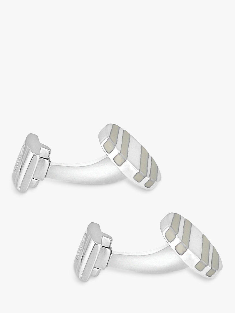 Hoxton London stripe enamel oval cufflinks, UK version