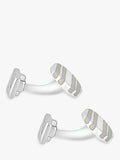 Hoxton London stripe enamel oval cufflinks, UK version