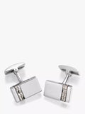 Hoxton London Vertical Marcasite Set Rectangle Cufflinks, Silver