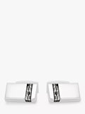 Hoxton London marcasite rectangle cufflinks in sterling silver, imported from the UK
