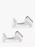 Hoxton London marcasite rectangle cufflinks in sterling silver, imported from the UK