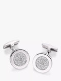 Hoxton London round cubic zirconia cufflinks, UK version