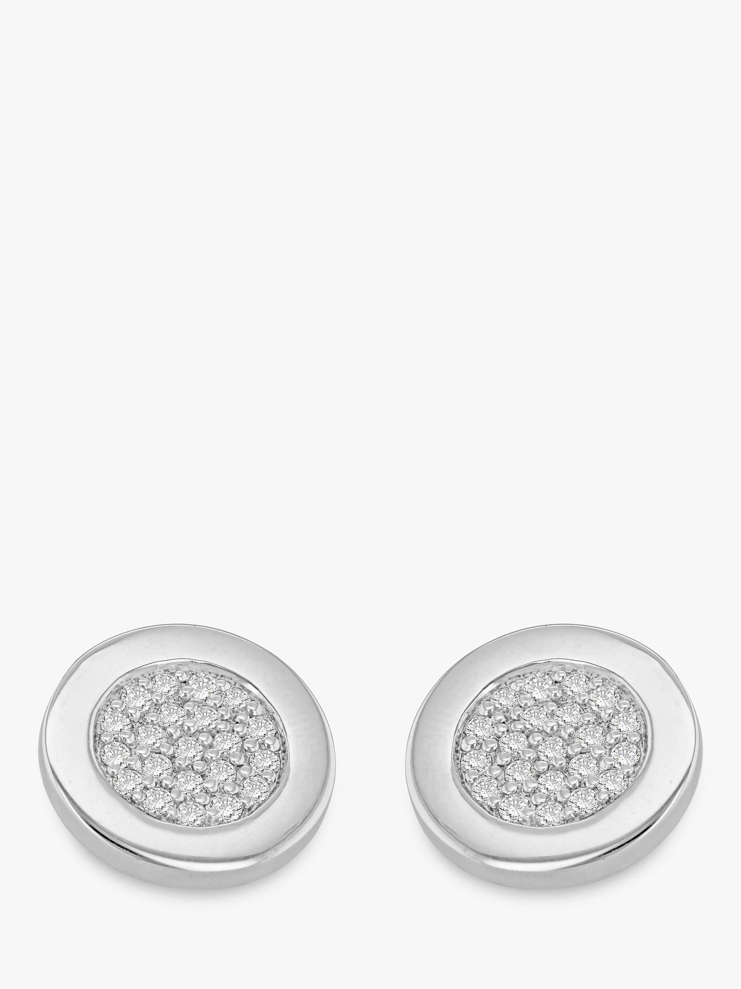Hoxton London round cubic zirconia cufflinks, UK version