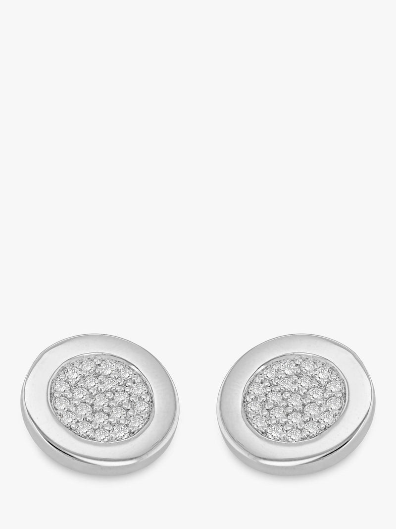 Hoxton London round cubic zirconia cufflinks, UK version