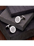 Hoxton London round cubic zirconia cufflinks, UK version
