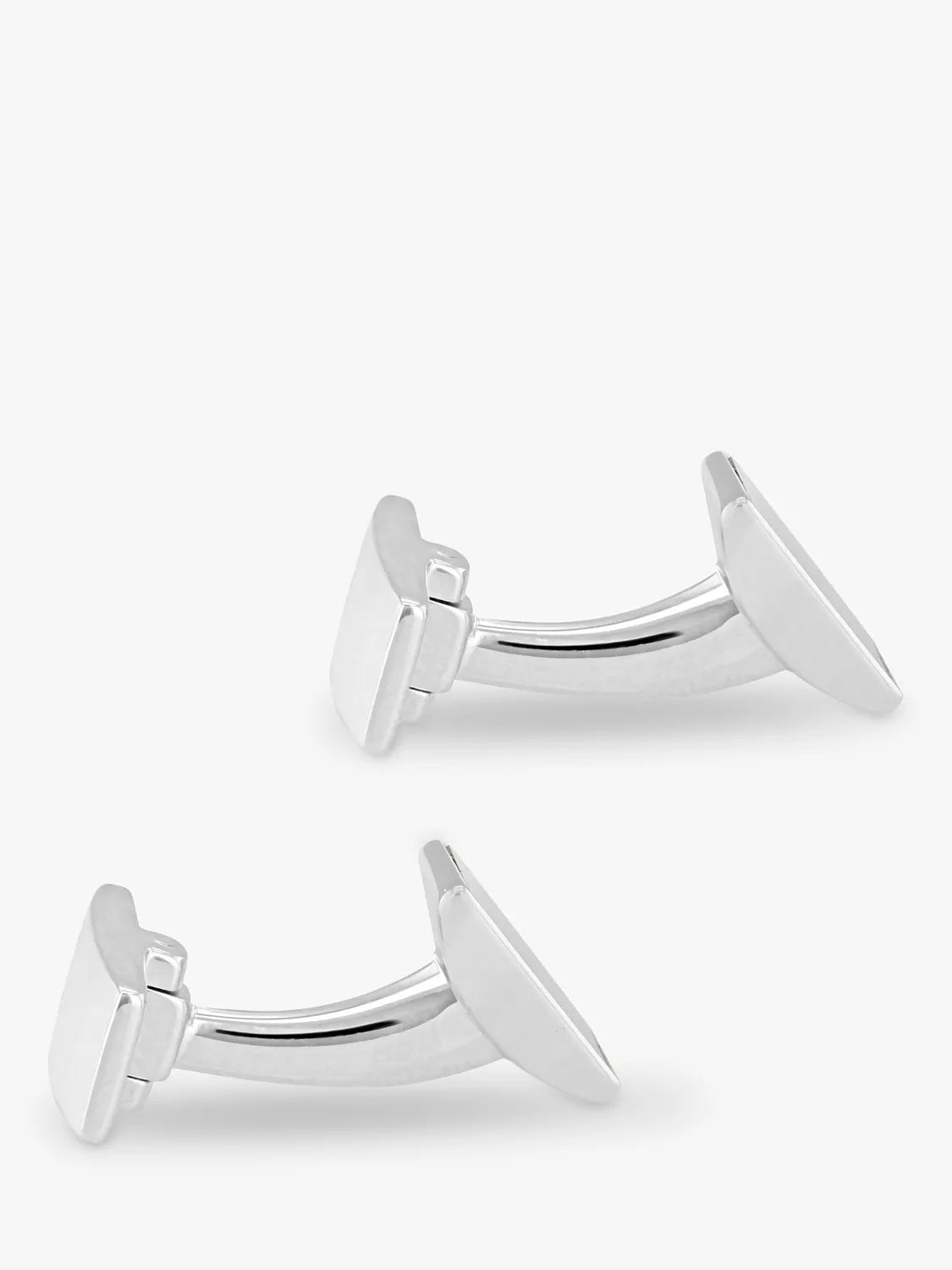 Hoxton London ebony wood rectangle cufflinks silver - British product