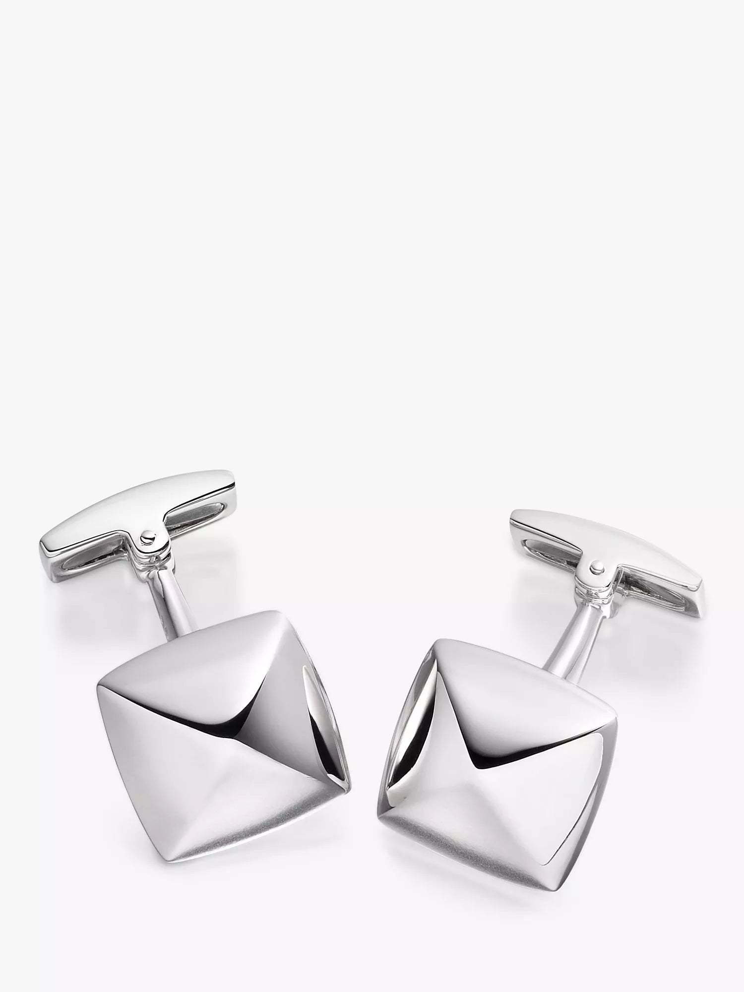 Hoxton London Pyramid Square Cufflinks, Silver