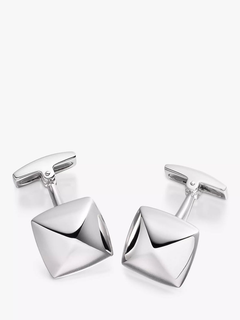 Hoxton London Pyramid Square Cufflinks, Silver