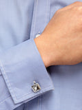 Hoxton London silver pyramid square cufflinks, UK version