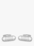 Hoxton London sterling silver ribbed bullet cufflinks - British product