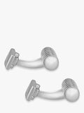 Hoxton London sterling silver ribbed bullet cufflinks - British product