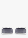 Boutons de manchette rectangulaires œil de chat Hoxton London argentés gris, importés du Royaume-Uni