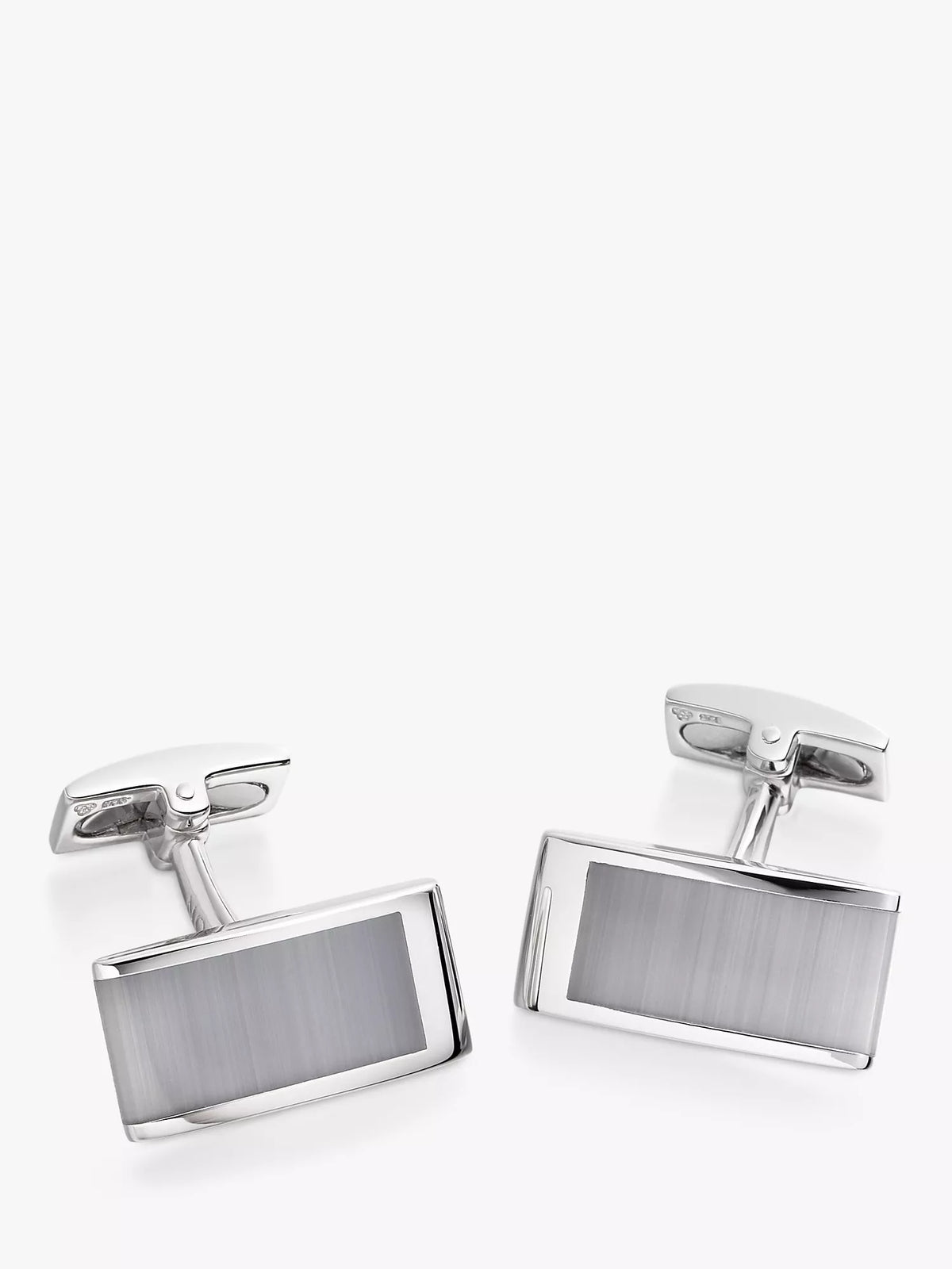 Hoxton London sterling silver cat's eye cufflinks 1x2.1cm (British brand)