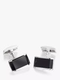 Hoxton London sterling silver cufflinks with black onyx rectangles, imported from the UK