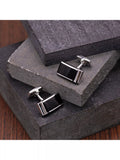 Hoxton London sterling silver onyx cufflinks, imported from the UK
