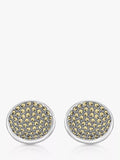 Hoxton London round sterling silver cufflinks with marcasite set, UK version