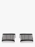 Hoxton London sterling silver cufflinks with ribbed leather - British product