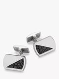 Hoxton London rectangle leather inlay cufflinks (British brand)