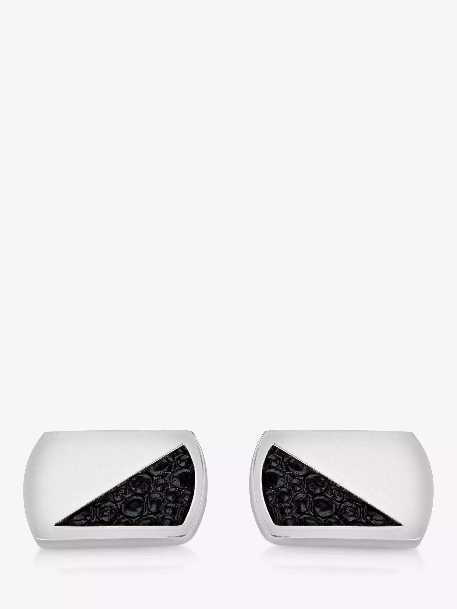 Hoxton London rectangle leather inlay cufflinks (British brand)