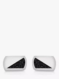 Hoxton London rectangle leather inlay cufflinks (British brand)