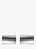 Boutons de manchette rectangulaires rayés en argent sterling Hoxton London, version UK