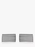 Hoxton London sterling silver striped rectangle cufflinks, UK version