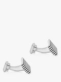 Hoxton London sterling silver striped rectangle cufflinks, UK version