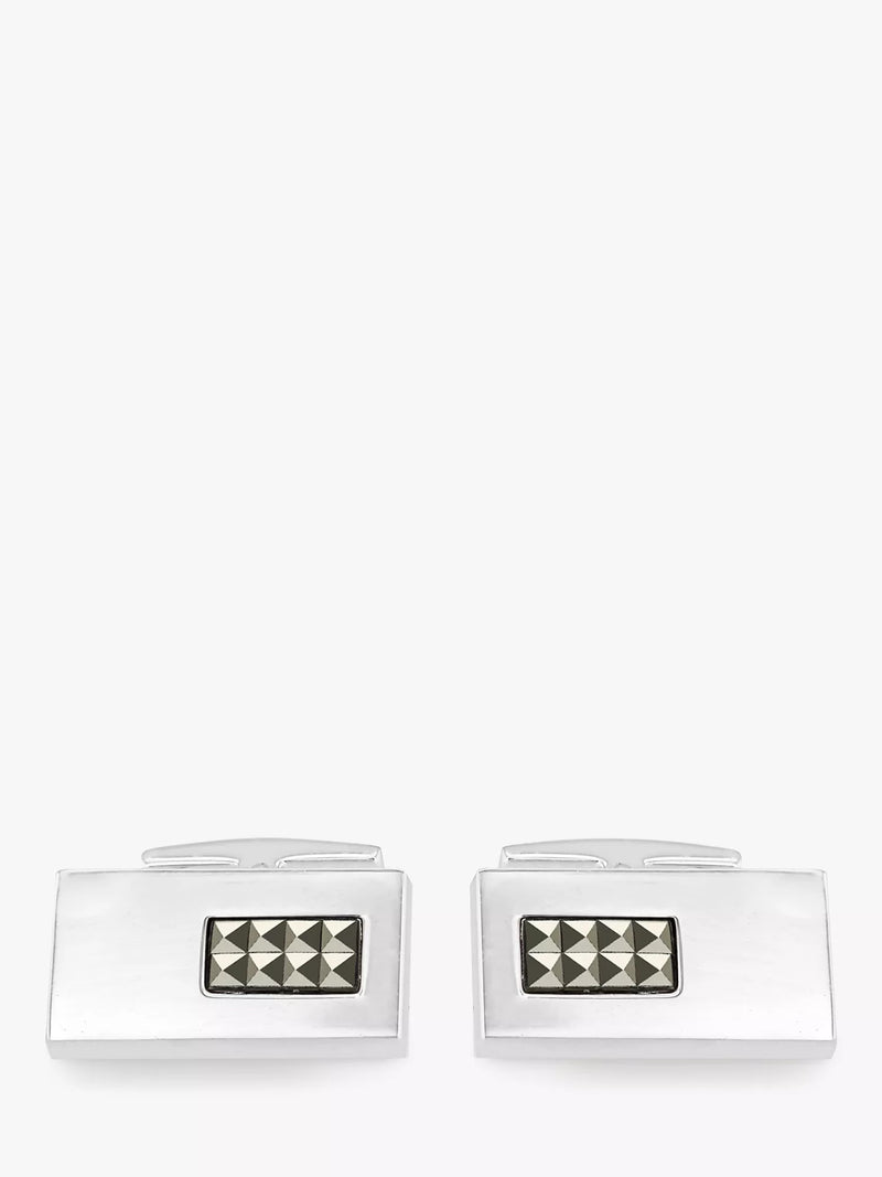 Hoxton London pyramid marcasite cufflinks 1x2cm - British product