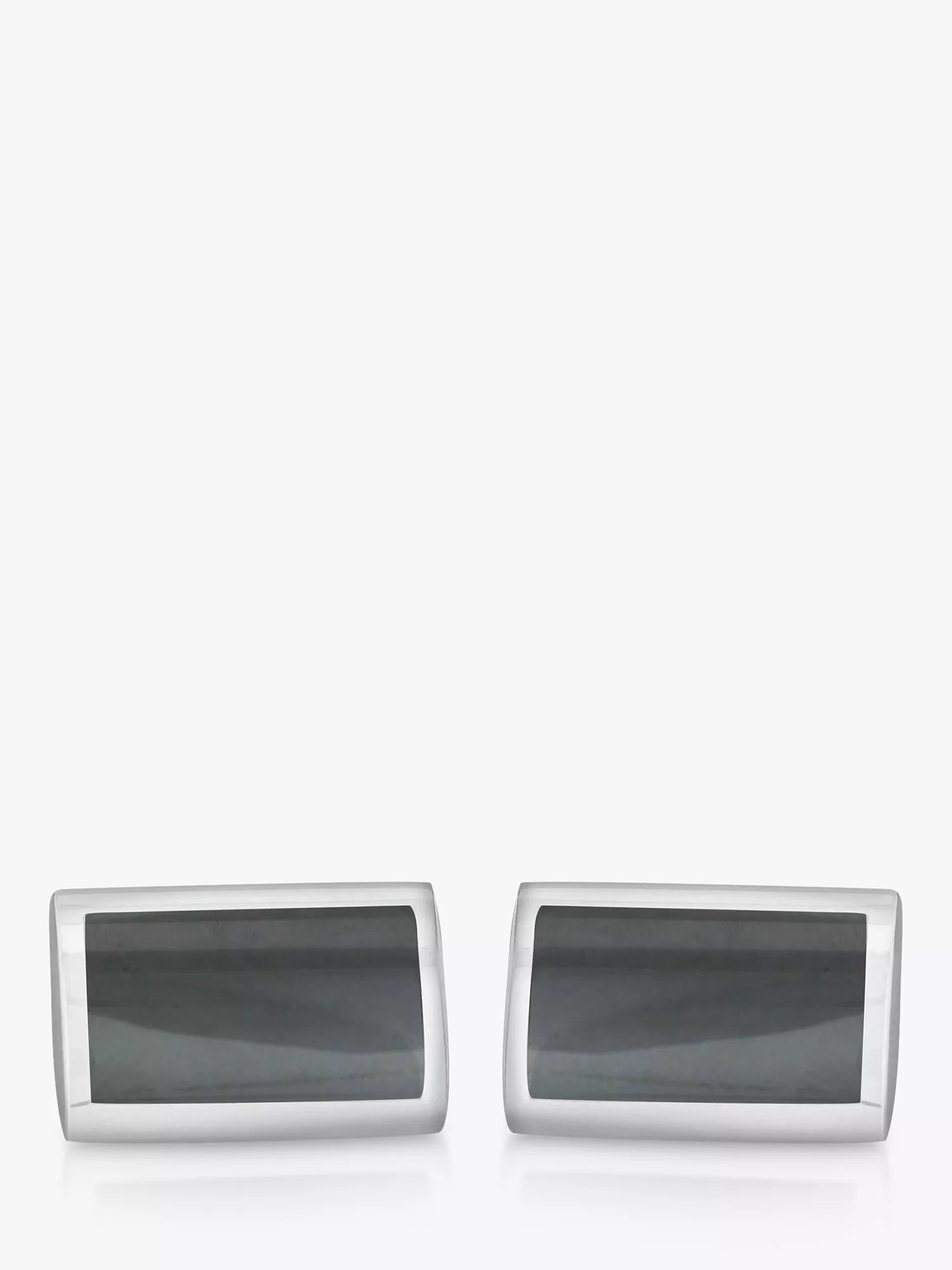 Hoxton London hematite rectangle cufflinks (British brand)