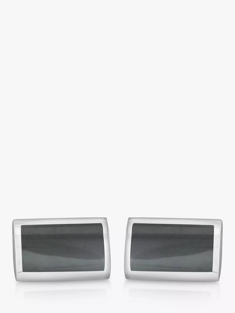 Hoxton London hematite rectangle cufflinks (British brand)