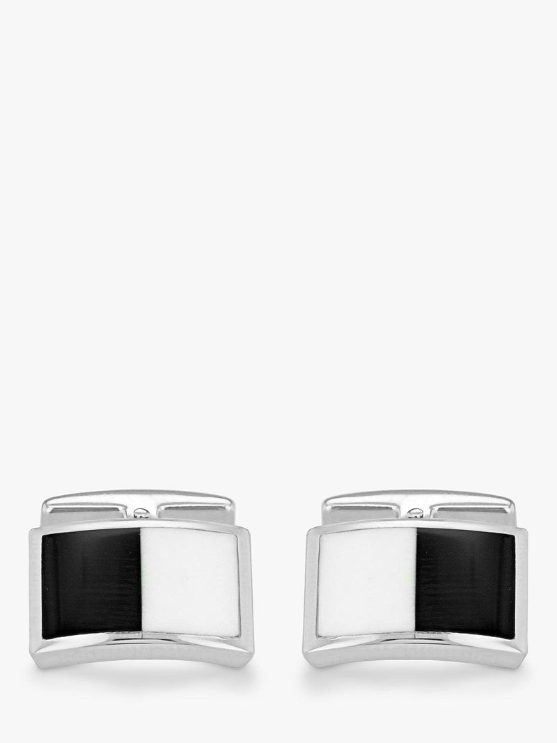 Boutons de manchette Hoxton London en argent et agate multicolore - Produit britannique