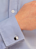 Boutons de manchette Hoxton London en argent et agate multicolore - Produit britannique