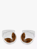 Hoxton London Tiger's Eye round cufflinks silver brown (British brand)