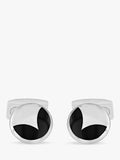 Hoxton London round agate cufflinks sterling silver, imported from the UK