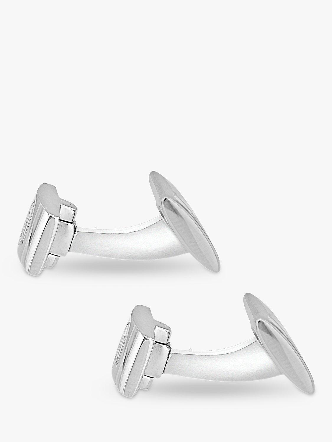 Hoxton London Diamant Rechteck Manschettenknöpfe Sterling Silber - Britisches Produkt