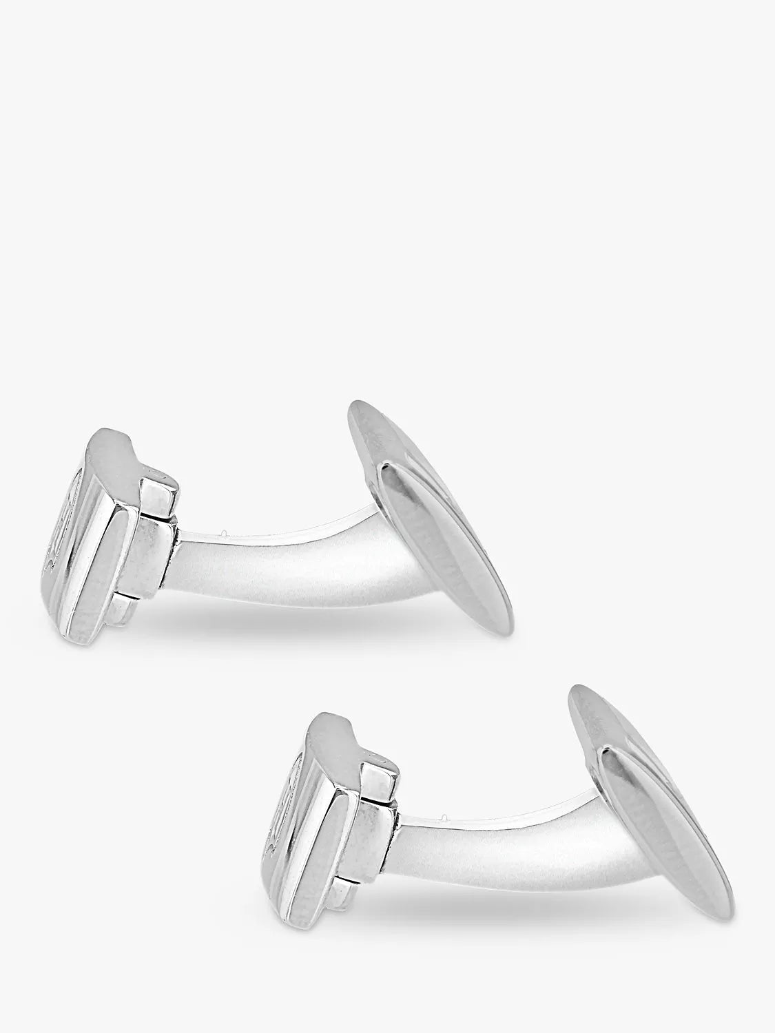 Hoxton London diamond rectangle cufflinks sterling silver - British product