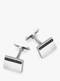 Hoxton London Black Sapphire Rectangle Cufflinks, Silver