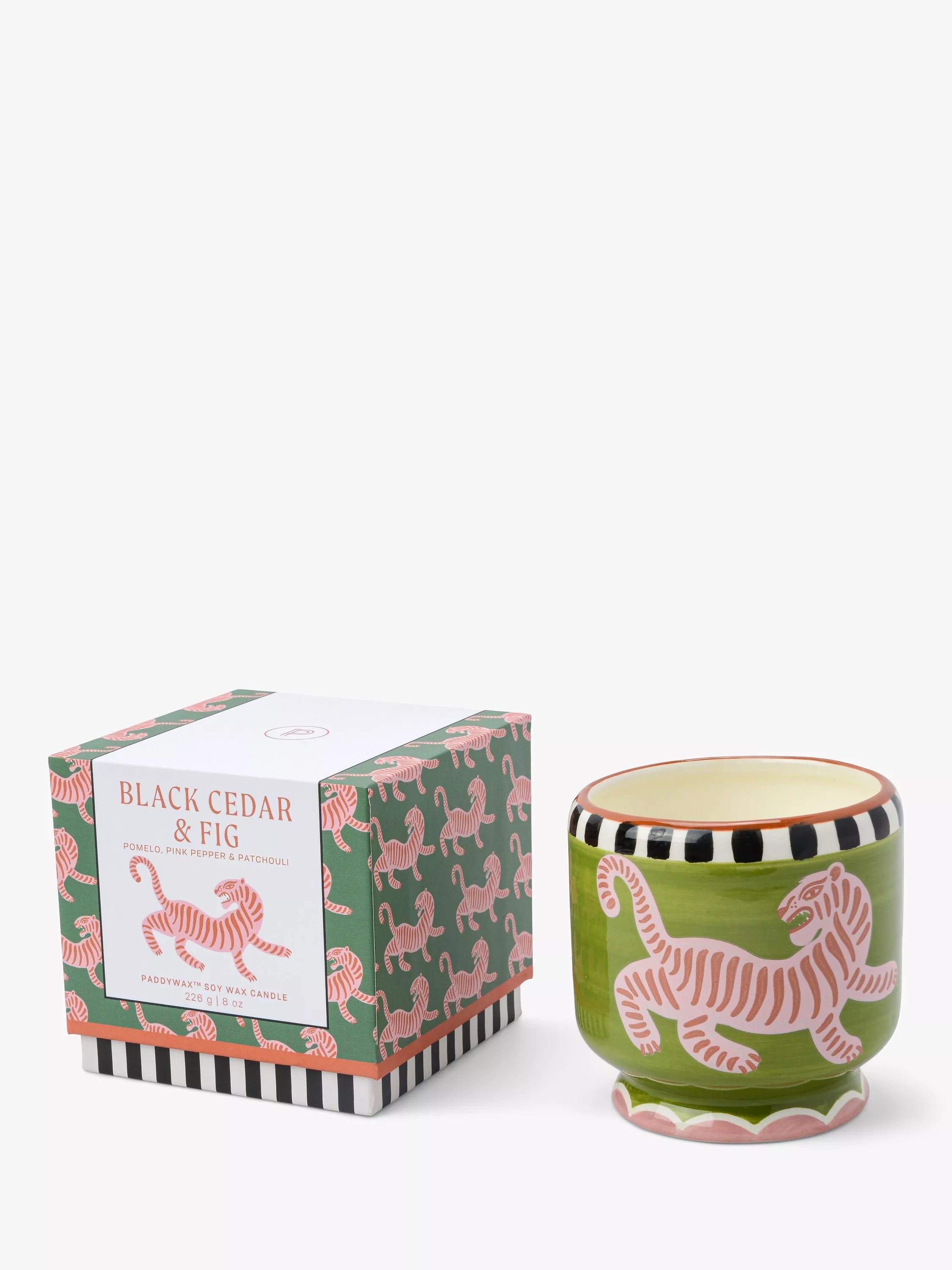 Paddywax A Dopo Tiger ceramic scented candle 226g, imported from the UK