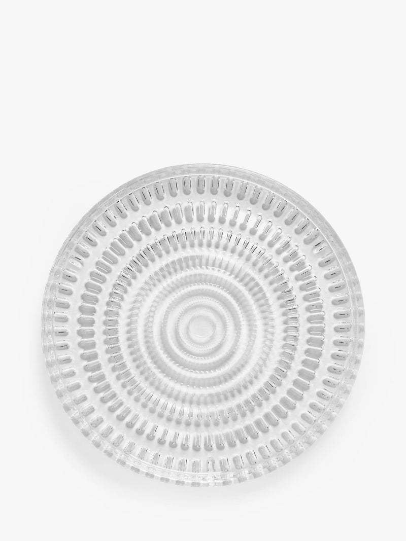 John Lewis glass cake plate with geometric pattern, 18cm clear, UK version